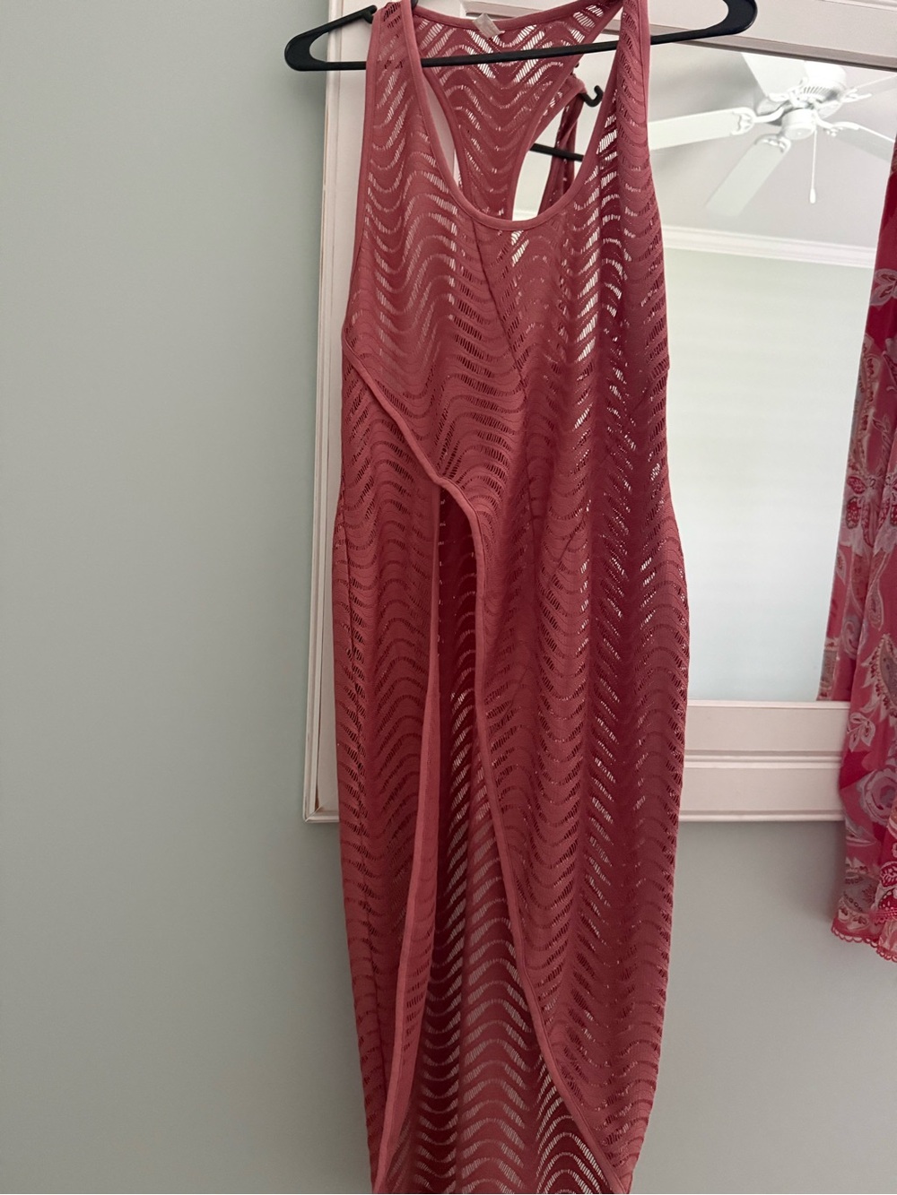 Free People Rose Pink Crochet Swim Coverup Maxi